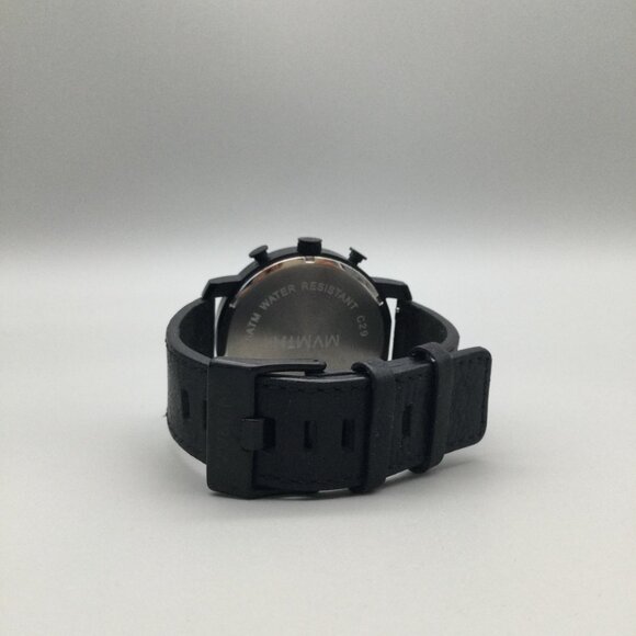 MVMT Chronograph Watch Men 45mm Ink Black Date 50M Leather Band New Battery - Picture 6 of 16